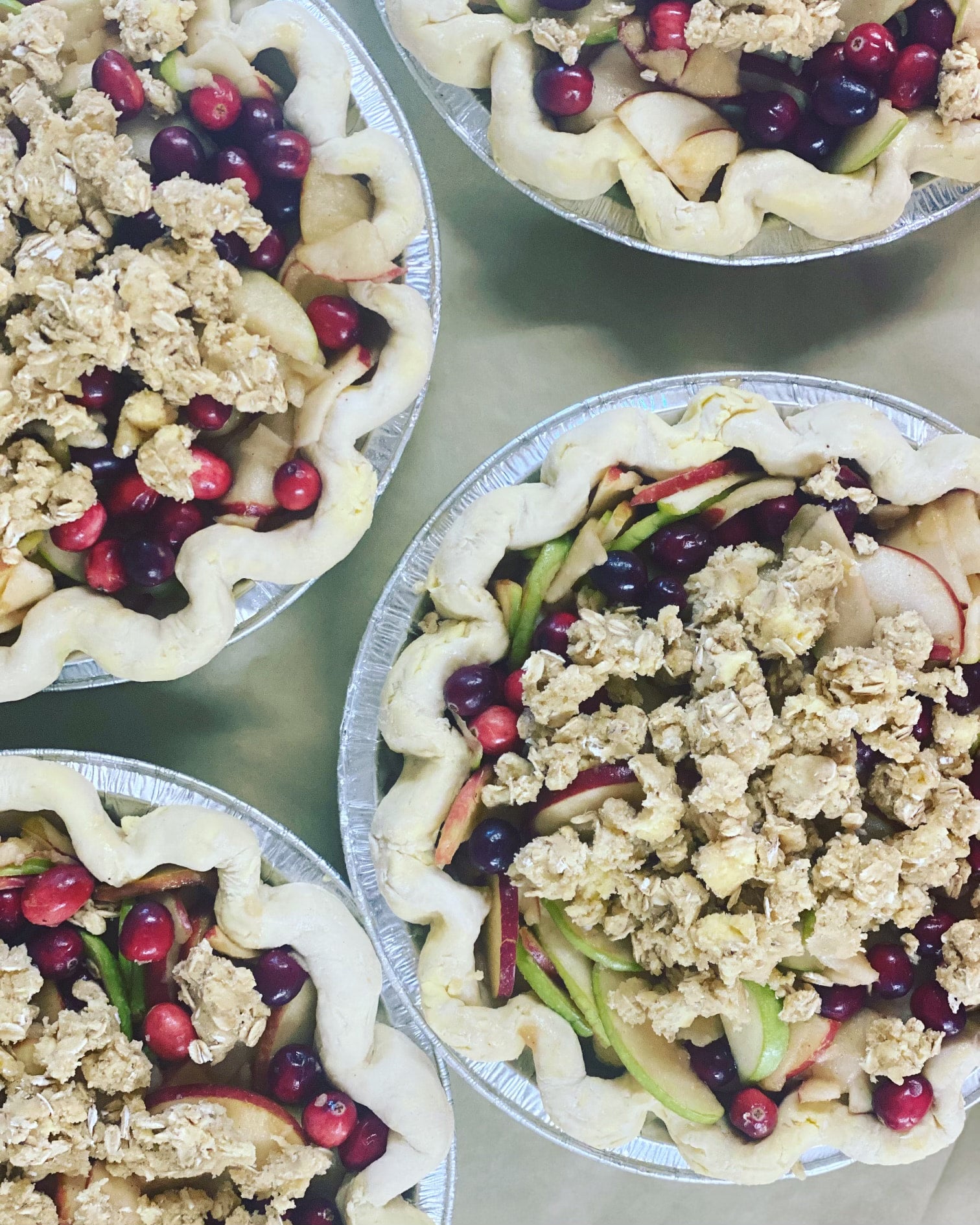 Apple Cranberry Crumb Pie Wheat and Vine LLC